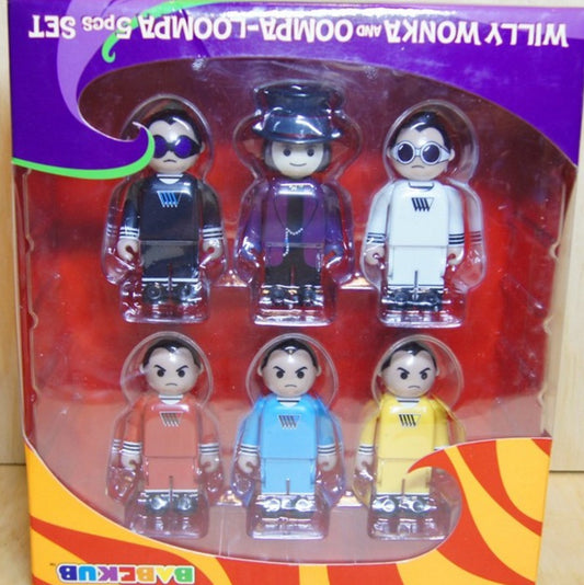 Medicom Toy Babekub 100% Charlie And The Chocolate Factory Willy Wonka Oompa Loompa 6 Figure Set - Lavits Figure
