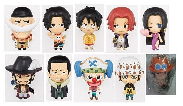 Megahouse One Piece Chara Fortune Marine Ford Ver 10 Mascot Strap Trading Figure Set