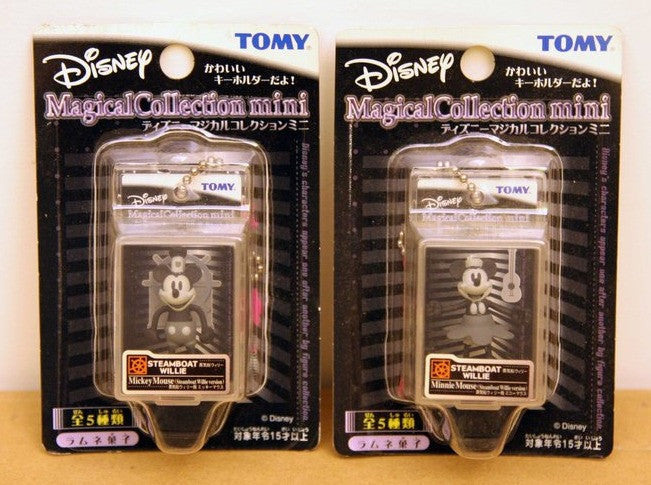 Tomy Disney Magical Collection Mini Steamboat Willie Mickey & Minnie Mouse Mascot Strap Figure - Lavits Figure
