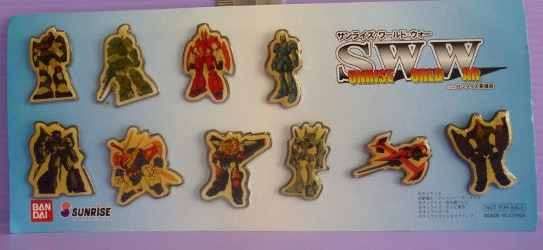 Bandai SWW Sunrise World War 10 Mini Not For Sale Collection Pin Set