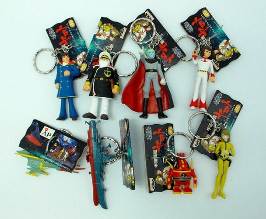 Banpresto Star Blazers Space Battle Ship Yamato 8 Key Ring Chain Holder Figure Set - Lavits Figure
