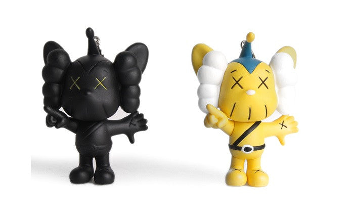 Medicom Toy Original Fake Kaws JPP Keychain Black Yellow 2 Figure Set - Lavits Figure
 - 2