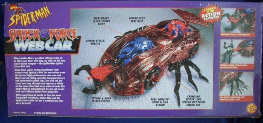 Toy Biz Marvel Spider-Man Spider Force Web Car Action Figure Used