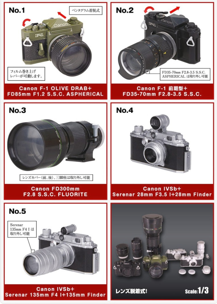 Takara Tomy Japan Stereoscopic Camera Directory Gashapon Canon Ver 5 Collection Figure Set