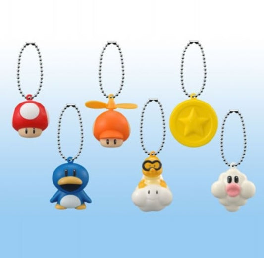 Nintendo Gashapon Wii Super Mario Bros 6 Soft Mascot Strap Collection Figure Set