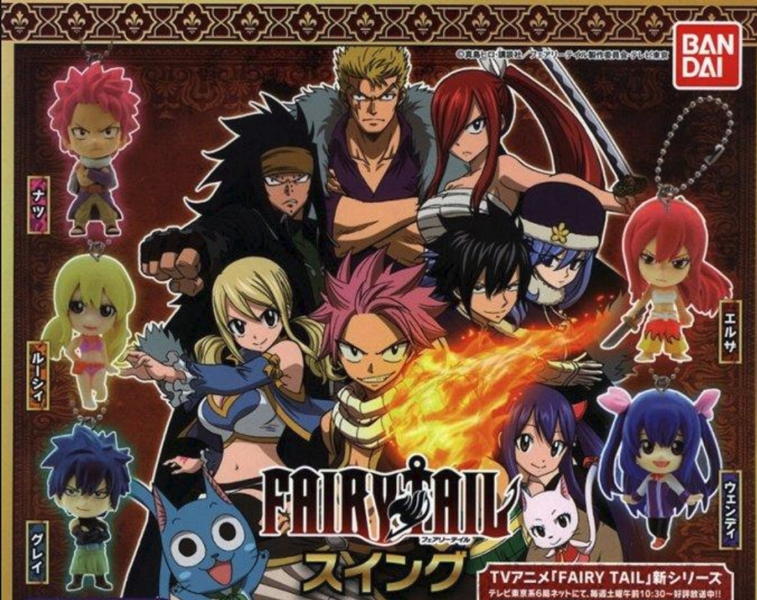 Bandai Fairy Tail Gashapon Characters Part 1 5 Mascot Strap Figure Set