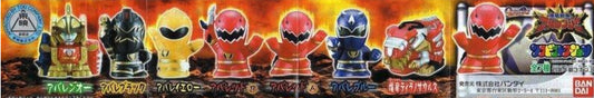 Bandai Power Rangers Abaranger Dino Thunder Gashapon 7 Finger Puppet Collection Figure Set