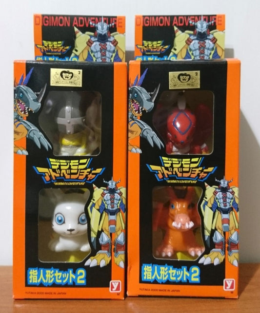 Yutaka Digimon Digital Monster 4 Finger Puppets Figure Set Used