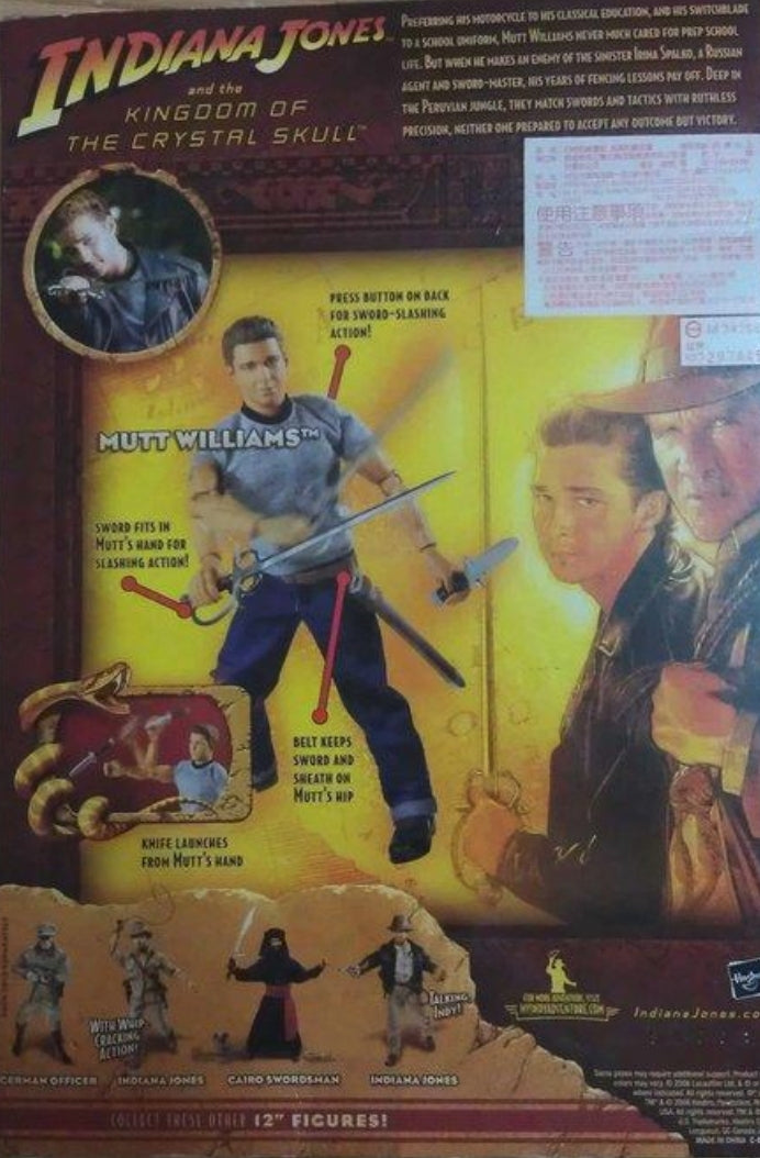 Hasbro 1/6 12" Indiana Jones and The Kingdom of Crystal Skull Mutt Williams Action Figure