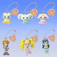 Bandai Pretty Cure Max Heart Gashapon Black White Luminous Nagisa 6 Mascot Strap Figure Set