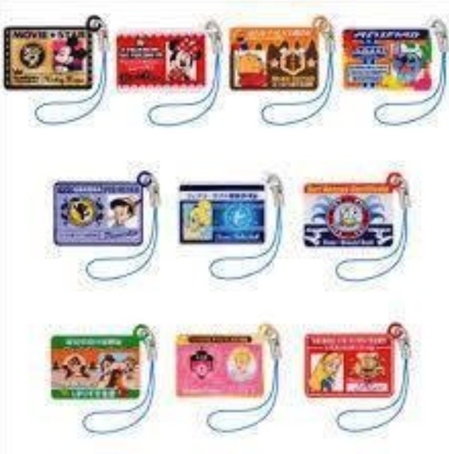 Takara Tomy Disney Gashapon Classic Character Mini ID Card Holder Strap 10 Trading Figure Set