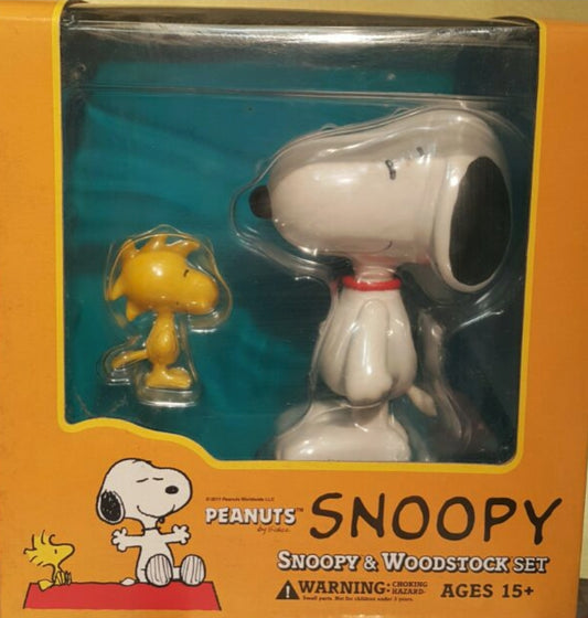 Medicom Toy Peanuts Snoopy & Woodstock Set Pvc Collection Figure