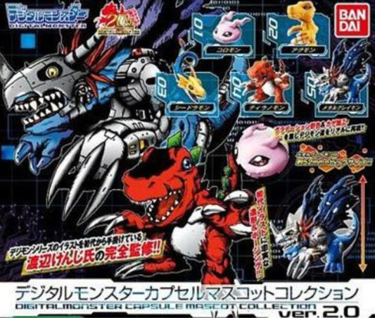 Bandai Digimon Digital Monster Gashapon Capsule Mascot Collection ver 2.0 5 Strap Figure Set