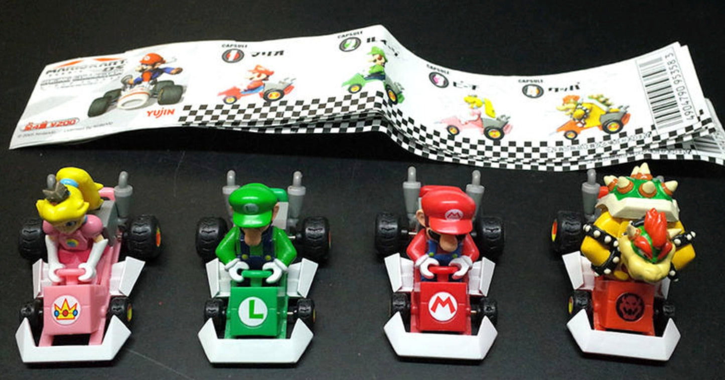 Yujin Nintendo 3DS Super Mario Bros Gashapon Mario Kart Racing Part 1 4 Figure Set
