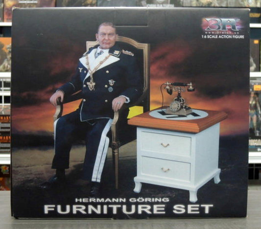 3 Reich 12" 1/6 GM618 WWII German Head Of The LUftwaffe Hermann Goring Furniture Figure Set