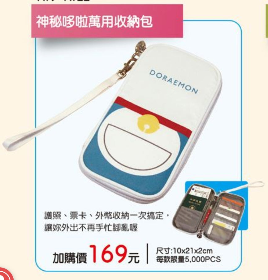 Taiwan Cosmed Limited Doraemon Passport Holder