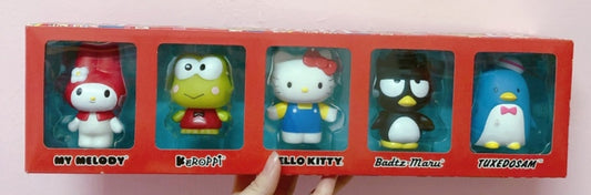 Sanrio My Melody Keroppi Hello Kitty Badtz Maru Tuxedosam 3.5" Trading Figure Set