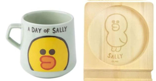 Line Friends Taiwan Watsons Limited A Day of Sally 250ml Mug Cup & Coaster Set