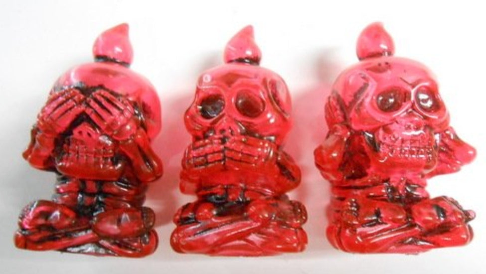 Skull Toys Sankottsu Skeleton Company It Hears And Cooks Clear Red Molding ver 2" Vinyl Figure