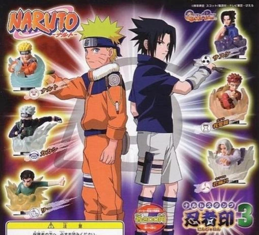 Bandai Naruto Stamp Ninja Symbol Gashapon Part 3 6 Collection Figure Set