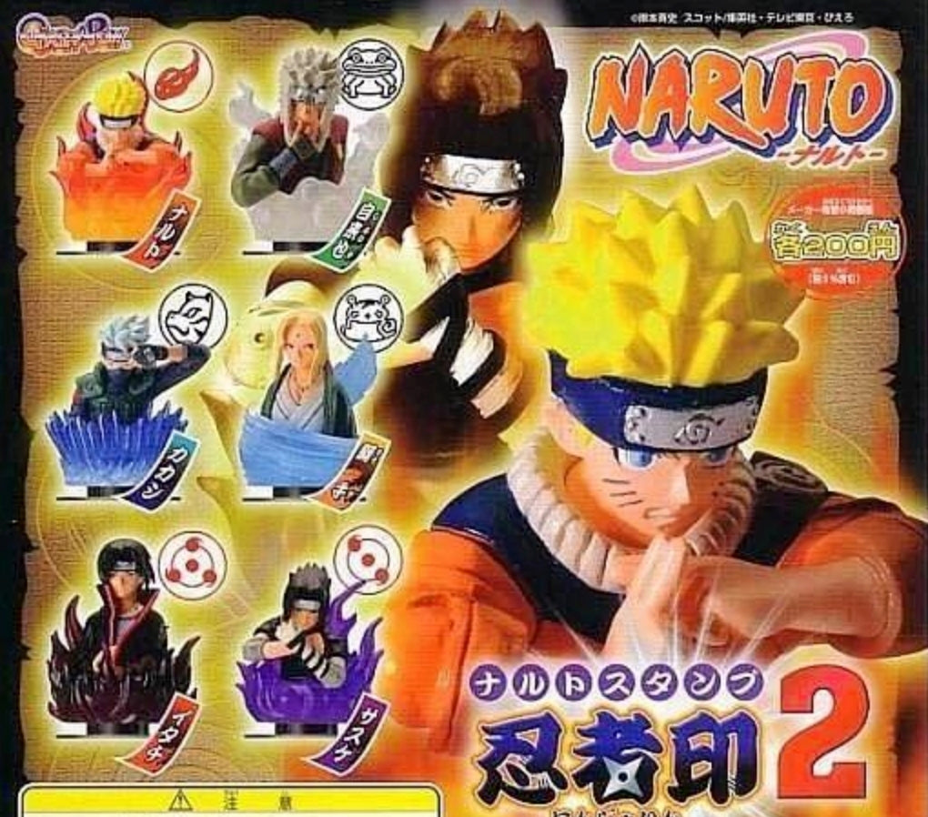 Bandai Naruto Stamp Ninja Symbol Gashapon Part 2 6 Collection Figure Set