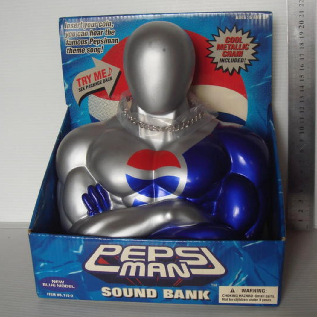 Pepsiman Bust Sound Bank Blue ver Trading Figure