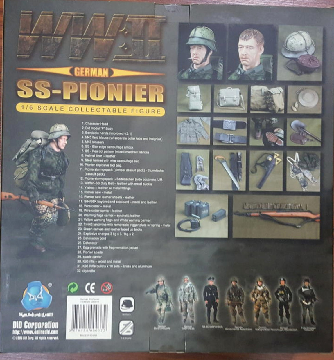 DID 1/6 12" WWII German SS-Pionier Reinhardt Witt Action Figure