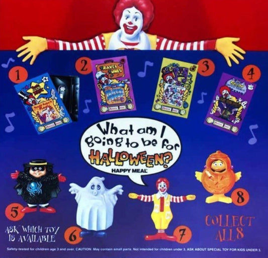Mcdonalds 1995 Happy Meal What am I going to be for Halloween 4+1 Secret 5 Trading Figure Set