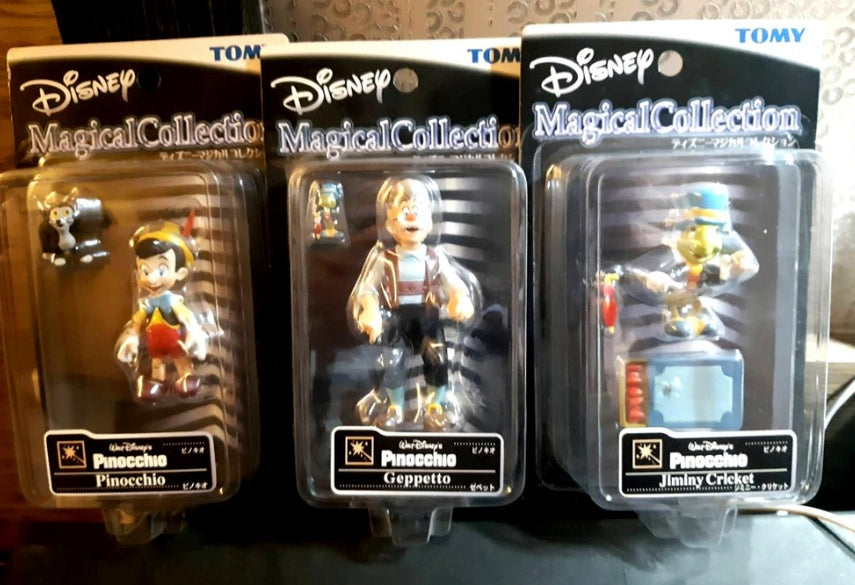 Tomy Disney Magical Collection 082 Pinocchio 083 Geppetto 087 Jiminy Cricket 3 Trading Figure Set