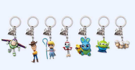 Disney Pixar Toy Story Family Mart Taiwan Limited Toy Story 4 7 Key Chain Holder Figure Set