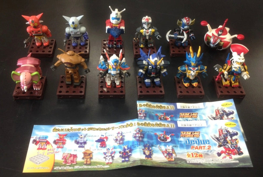 Unifive Super Robot War DeQue Part 2 12 Action Figure Set Used