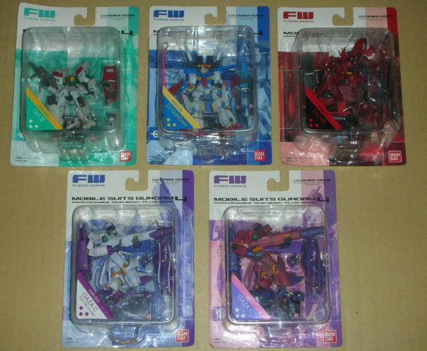 Bandai Fusion Works Mobile Suit Gundam 4 Ultimate Operation Plus 5 Trading Figure Set