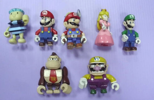 Yujin Nintendo Super Mario Bros Gashapon Characters 7 Figure Set Kubrick Style Used Type B