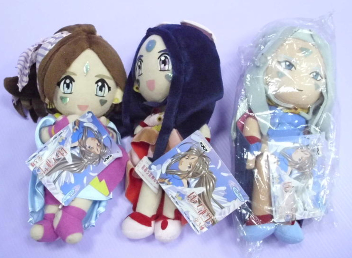 Banpresto Ah Oh My Goddess Belldandy Skuld Urd 3 8" Plush Doll Collection Figure Set