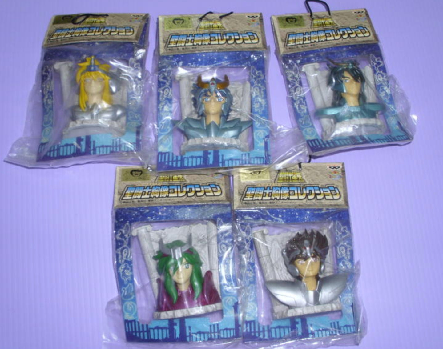 Banpresto Saint Seiya Pegasus Dragon Phoenix Andromeda Cygnus 5 Mini Bust Trading Figure Set