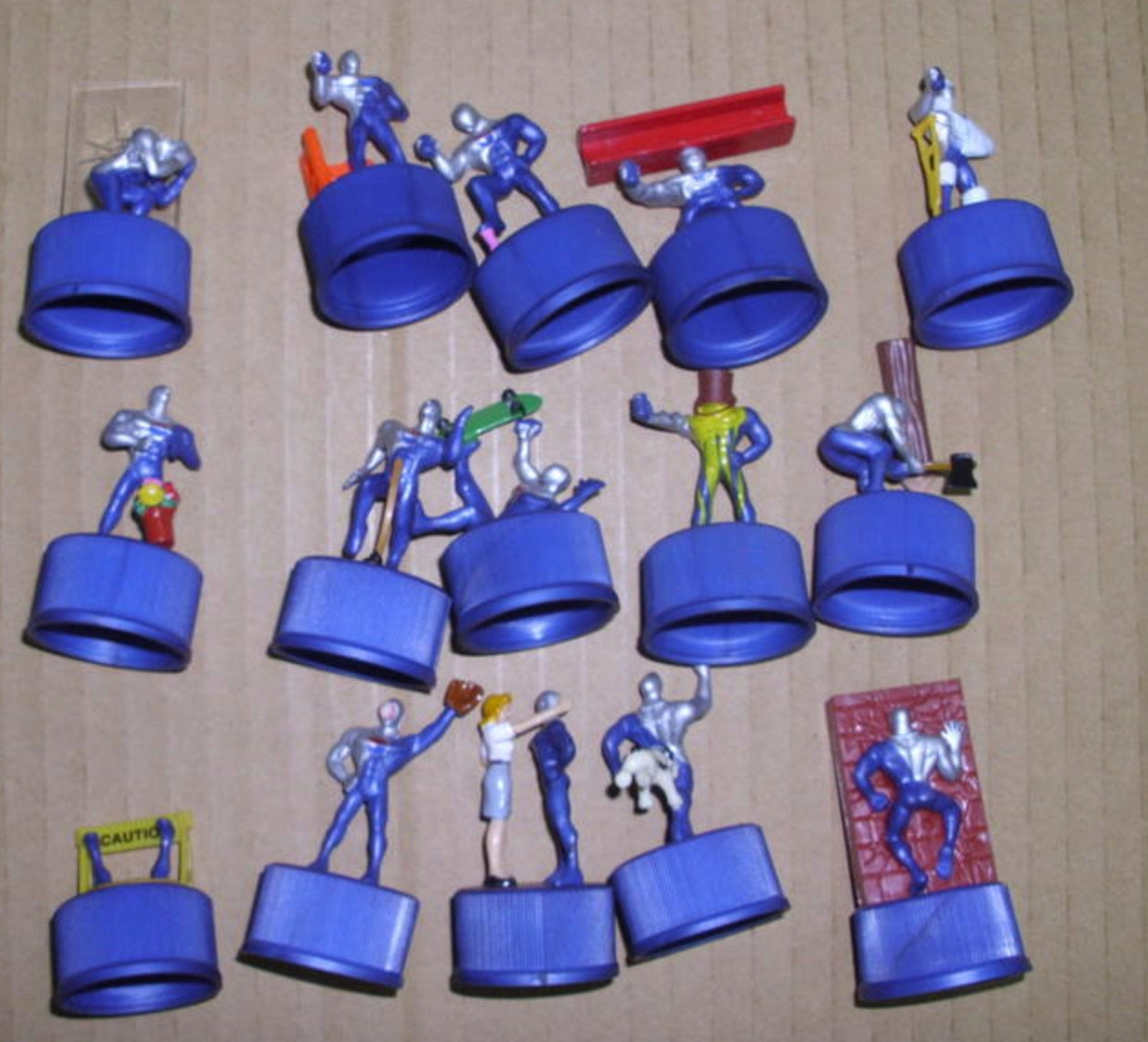 Pepsiman Bottle Cap Accident Series 15 Trading Figure Set