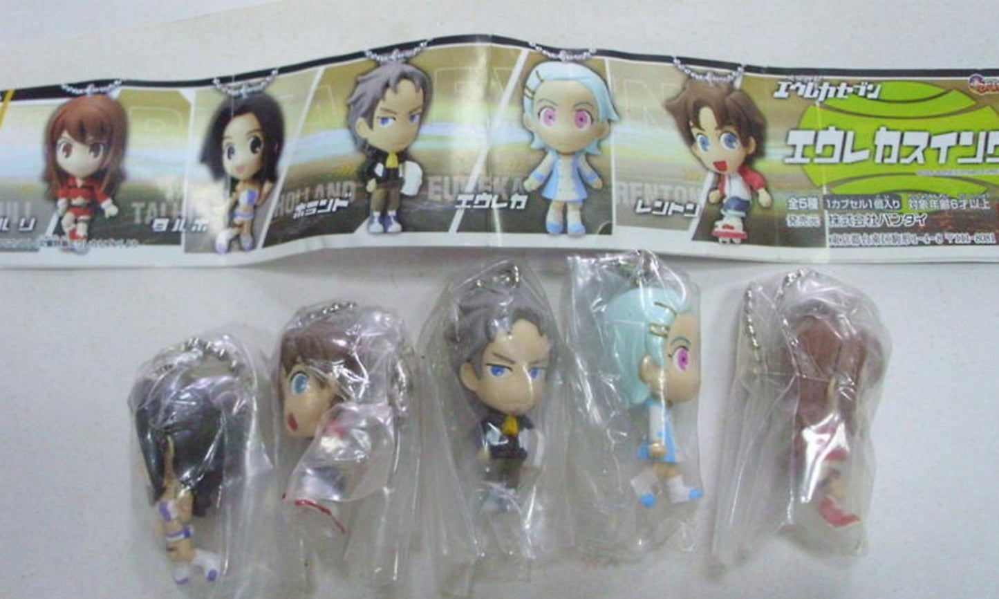 Bandai Eureka Seven Gashapon 5 Mascot Swing Strap Figure Set