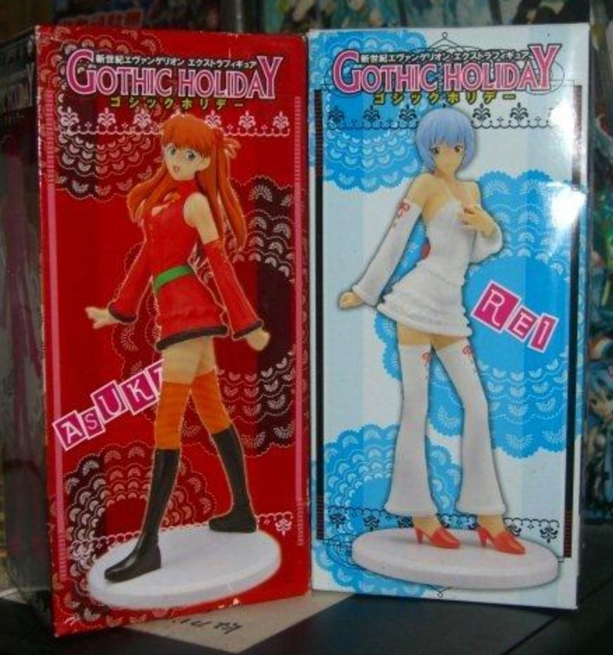 Sega Neon Genesis Evangelion Rei Ayanami & Asuka Langley Gothic Holiday Trading Figure Set