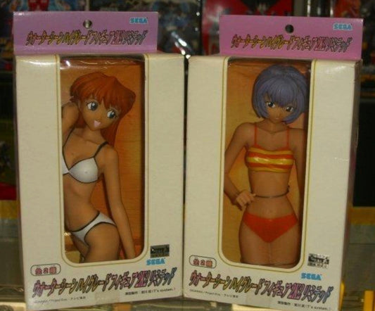 Sega Neon Genesis Evangelion Rei Ayanami & Asuka Langley 2K2 Bust Bikini Trading Figure Set