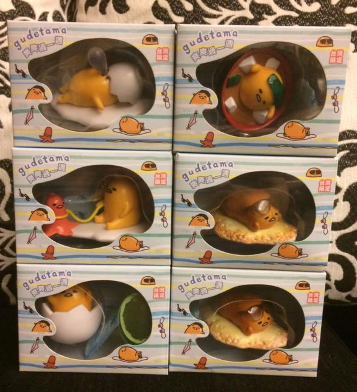 Sanrio Taiwan Limited Gudetama Happy Lazy Week 6 Trading Figure Set