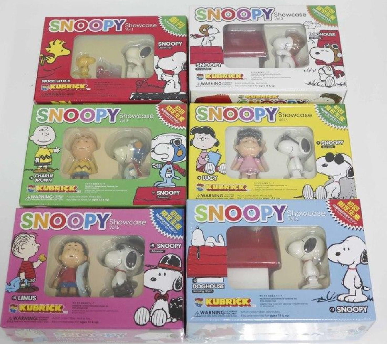 Medicom Toy Kubrick 100% Peanuts Snoopy & Woodstock Showcase Vol  1+2+3+4+5+6 Trading Figure