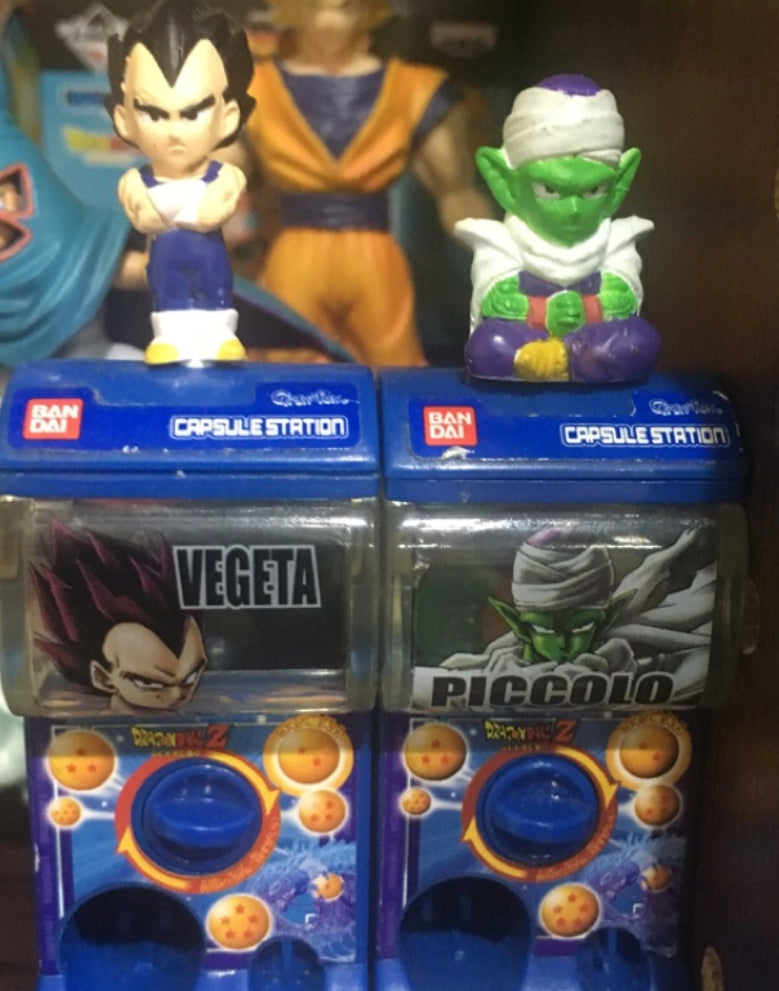 Bandai Dragon Ball Z DBZ Gashapon Mini Vending Machine Vegeta & Piccolo Collection Figure Set