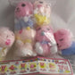 Yujin Gashapon Baby Postpet Characters 6 Mini Plush Doll Strap Collection Figure Set