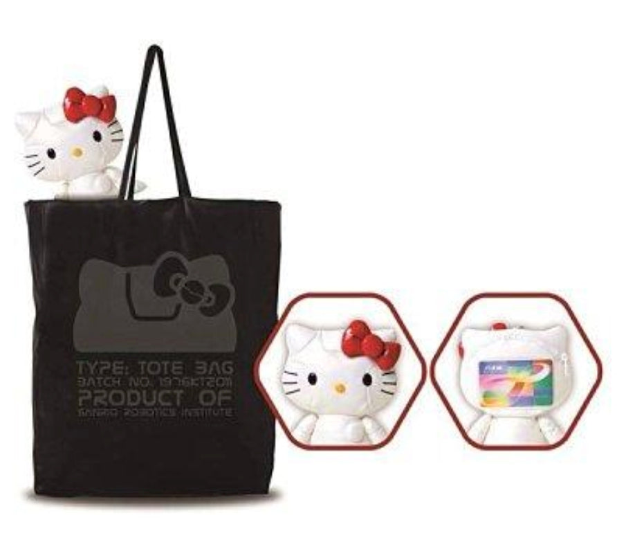 Sanrio 2013 Hello Kitty Future Land Robot Kitty Limited Tote Bag w/ Plush Doll Trading Figure Set