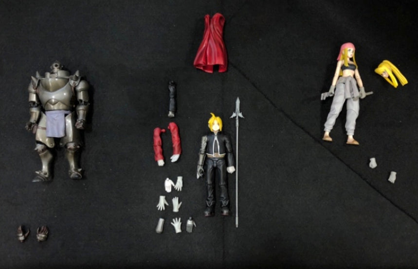 Square Enix Fullmetal Alchemist Play Arts 3 Action Figure Set Used