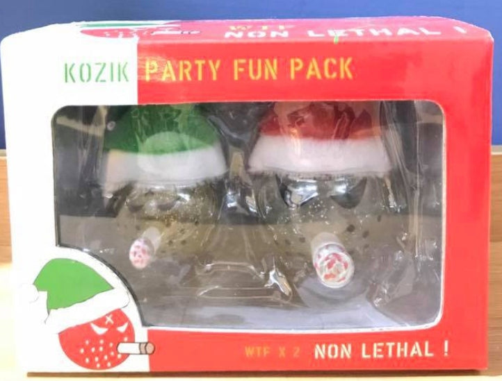 Toy2R Frank Kozik Kozik Mini Bomb X'mas Party Fun Twin Pack White Crystal ver 2" Vinyl Figure Set
