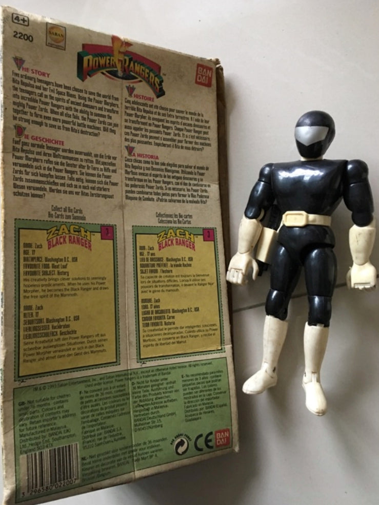 Bandai Mighty Morphin Power Rangers Zack Black Fighter Action 8" Trading Figure