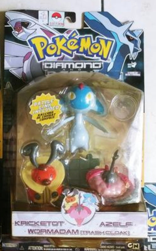 Jakks Pacific 2007 Pokemon Pocket Monster Diamond And Pearl Kricketot Azelf Wormadam Trading Collection Figure