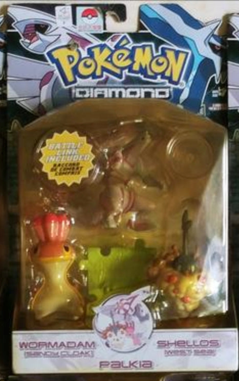 Jakks Pacific 2007 Pokemon Pocket Monster Diamond And Pearl Wormadam Shellos Palkia Trading Collection Figure