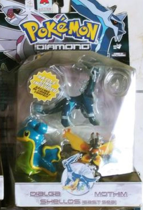 Jakks Pacific 2007 Pokemon Pocket Monster Diamond And Pearl Dialga Mothim Shellos Trading Collection Figure